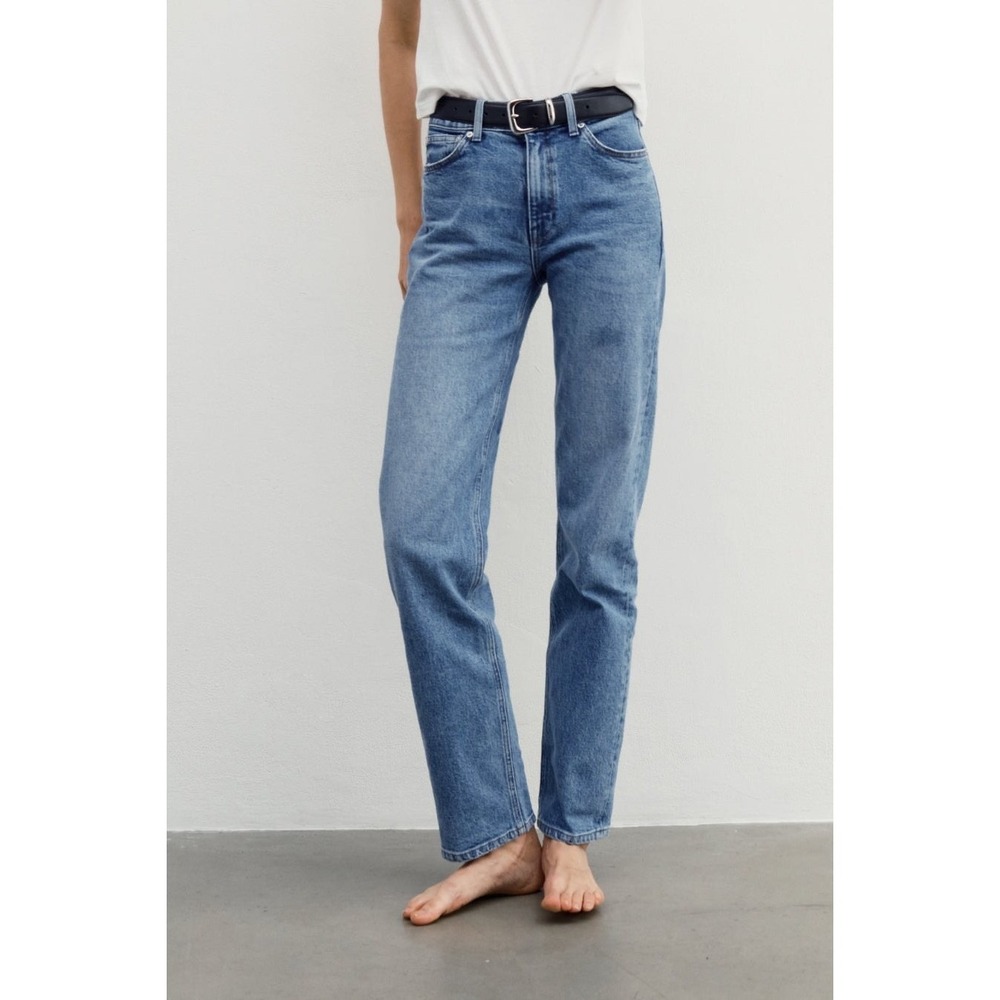 AYR The Bud 30L Yada Yada Light Wash Straight Leg Jeans Tapered High Rise